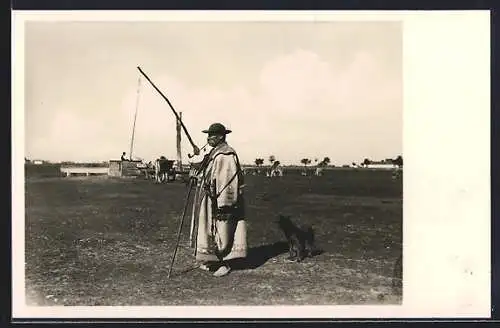 AK Hortobágy, Hortobágyer Schafhirt in Tracht