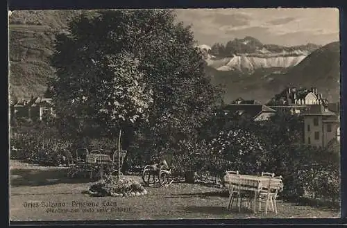 AK Gries-Bolzano, Pensione Eden, Giardino con vista sulle Dolomiti