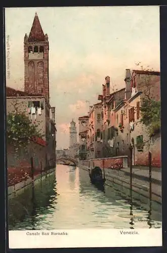 Künstler-AK Venezia, Canale San Barnaba