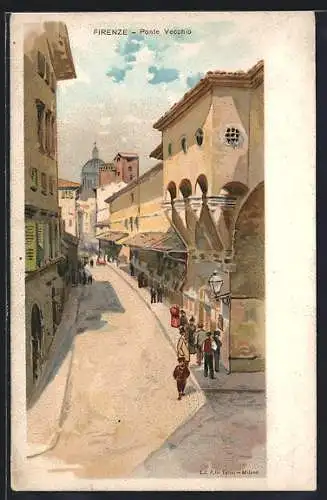 Künstler-AK Firenze, Ponte Vecchio