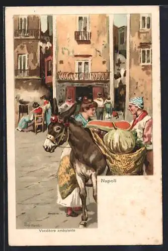Lithographie Napoli, Venditore ambulante