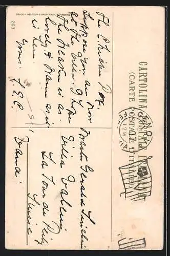 Künstler-AK Manuel Wielandt: Genova, Teilansicht der Stadt