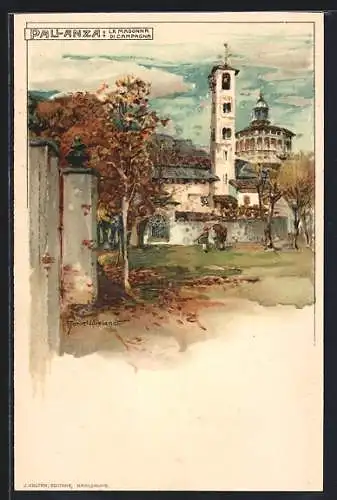 Künstler-Lithographie Manuel Wielandt: Pallanza, Chiesa La Madonna di Campagna