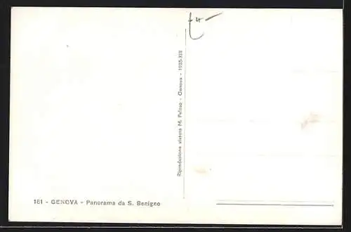 AK Genova, Panorama da S. Benigno, Hafen mit Schiff