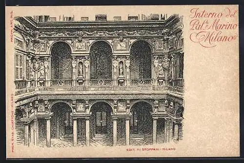 Künstler-AK Milano, Interno del Palazzo Marino