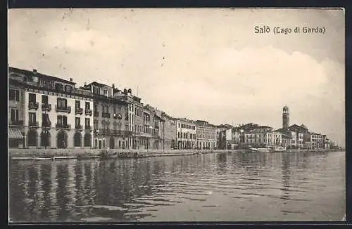 AK Salò /Lago di Garda, Panorama vom Wasser aus