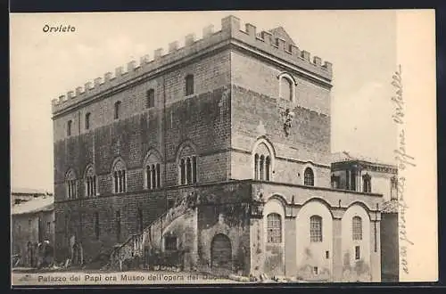 AK Orvieto, Palazzo dei Papi ora Museo dell`opera del Duomo