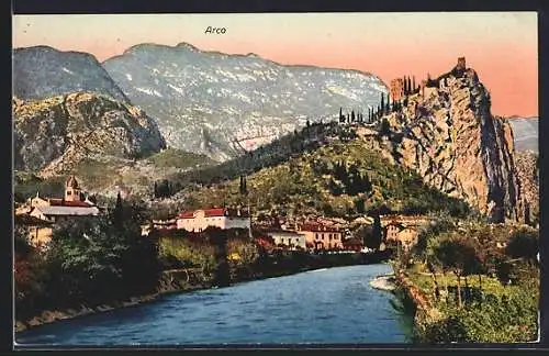 AK Arco, Panorama mit Ruine