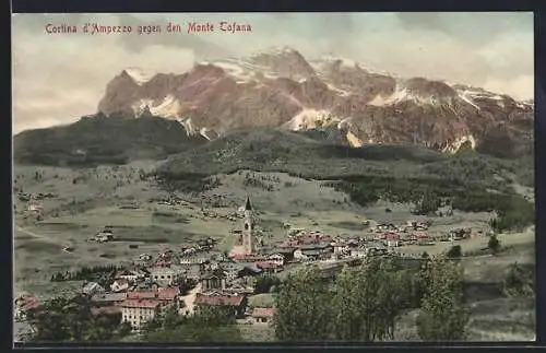 AK Cortina d`Ampezzo, Teilansicht gegen den Monte Tofana