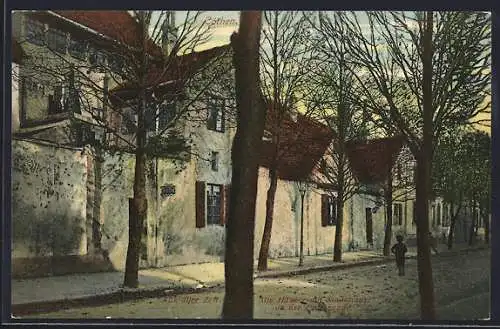 AK Köthen /Anhalt, Strassenpartie Promenade mit Stadtmauerhäusern