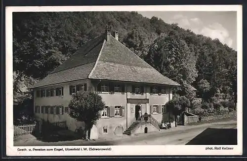 AK Utzenfeld i. W., Gasthaus und Pension Zum Engel, Bes. L. Wasmer