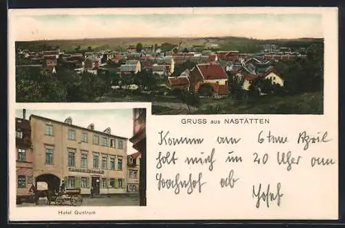 AK Nastätten, Ansicht vom Hotel Guntrum, Ortsansicht