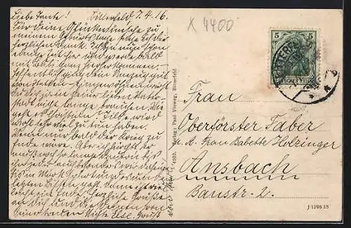 AK Bitterfeld, Lindenstrasse mit Villenfassaden