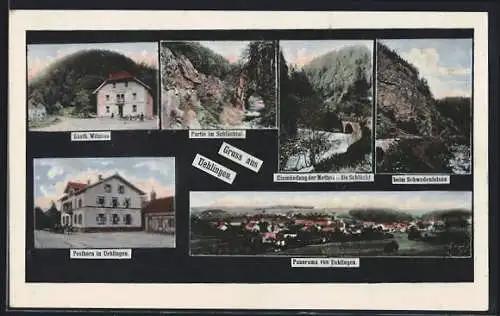 AK Uehlingen, Gasthof Posthorn, Gasthaus Witznau, Ortspanorama