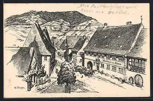 AK Rödelsee, Blick auf das Gasthaus zum Löwen