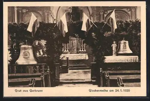 AK Gerbrunn, Glockenweihe 1926, Innenansicht der Kirche