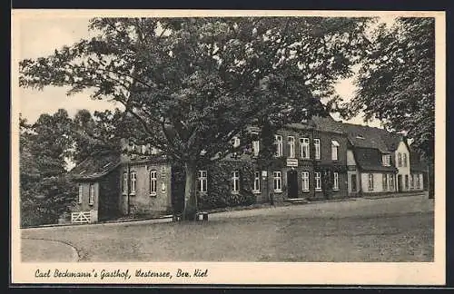 AK Westensee /Kiel, Carl Beckmanns Gasthof mit Strasse