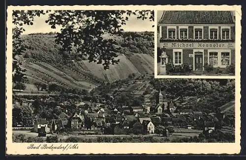 AK Bad Bodendorf /Ahr, Geschäftshaus Michael Kesseler mit Kapellchen, Gesamtansicht aus der Vogelschau