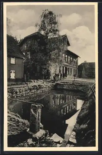 AK Schellroda /Thür. Wald, Bes. Fr. Ross, Blick über kleinen Dorfteich