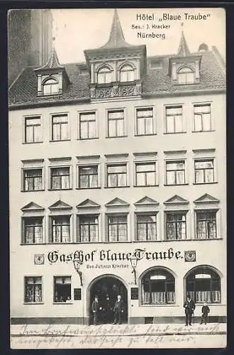 AK Nürnberg, Hotel Blaue Traube von J. Kracker
