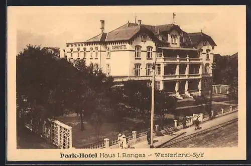 AK Westerland /Sylt, Park-Hotel aus der Vogelschau