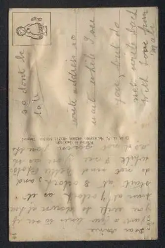 Echt-Haar-AK Junge Frau mit Hochsteckfrisur