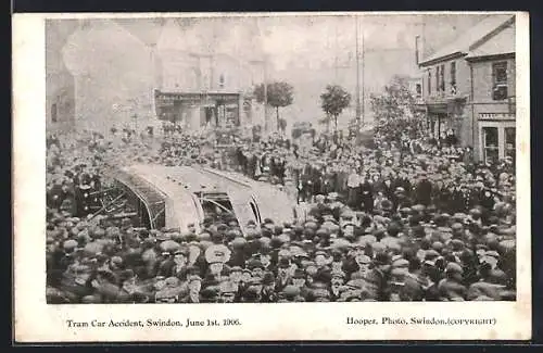 AK Swindon, Tram Car Accident 1906, Strassenbahnunglück