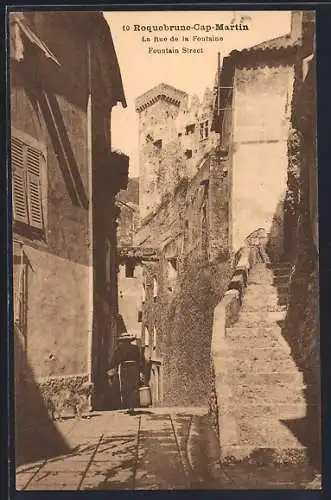 AK Roquebrune-Cap-Martin, La Rue de la Fontaine et ses escaliers pittoresques