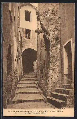 AK Roquebrune-Cap-Martin, Une Rue du vieux Village