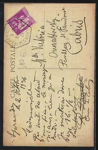 AK Spéracèdes, Le Clocher et scène de rue animée