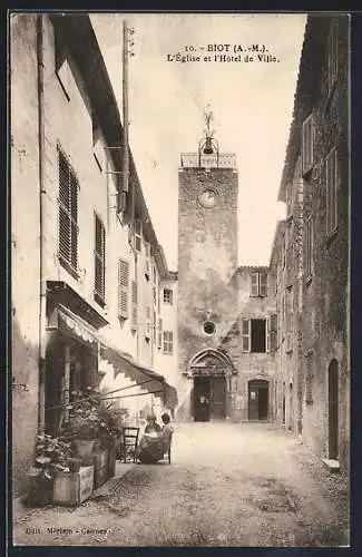 AK Biot, L`Église et l`Hôtel de Ville