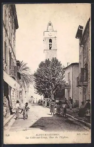 AK La Colle-sur-Loup, Rue de l`Église