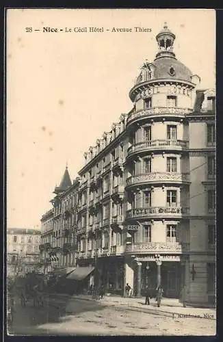 AK Nice, Le Cécil Hôtel, Avenue Thiers