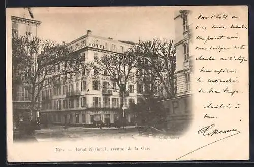 AK Nice, Hôtel National, avenue de la Gare