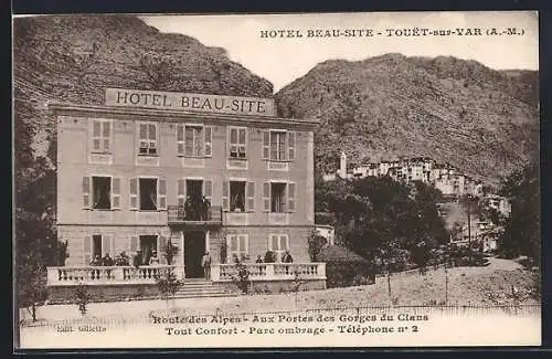 AK Touët-sur-Var, Hôtel Beau-Site aux Portes des Gorges du Cians