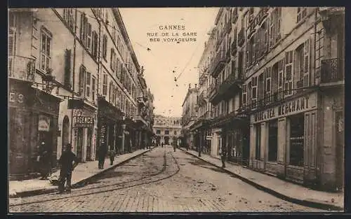AK Cannes, Rue de la Gare des Voyageurs