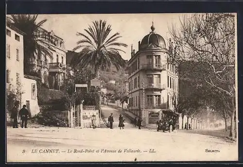 AK Le Cannet, Le Rond-Point et l`Avenue de Vallauris