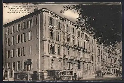 AK Nice, Hôtel de la Méditerranée sur la Promenade des Anglais