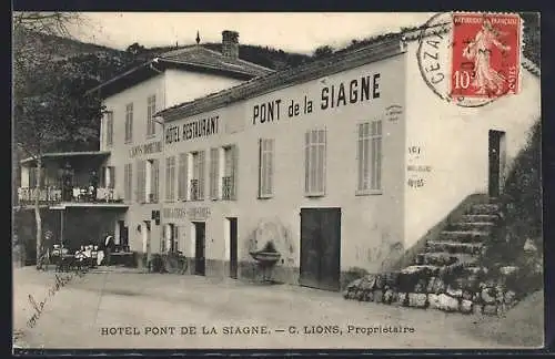 AK Pont de la Siagne, Hôtel-Restaurant avec terrasse et enseigne visible