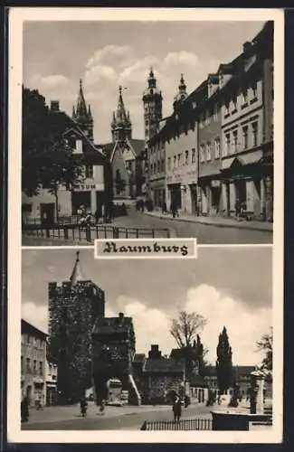 AK Naumburg / Saale, Strassenpartien mit Geschäften