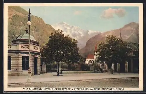 AK Interlaken, Vue du Grand Hotel & Beau Rivage, Albert Doepfner, Propr.