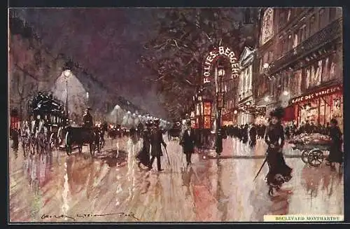 Künstler-AK Georges Stein: Paris, Boulevard Montmarte