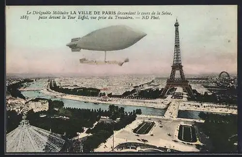 AK Paris, Dirigeable militaire, Zeppelin