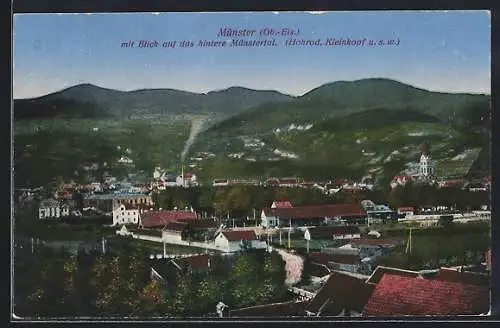 AK Münster /Ob.-Els., Blick auf das hintere Münstertal mit Hohrod und Kleinkopf