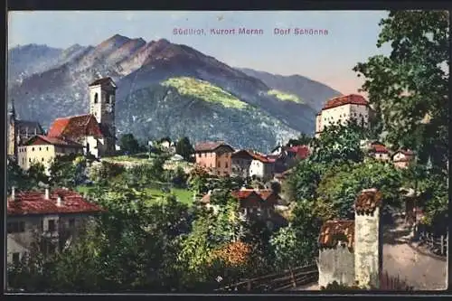 AK Schönna /Südtirol, Ansicht vom Dorf