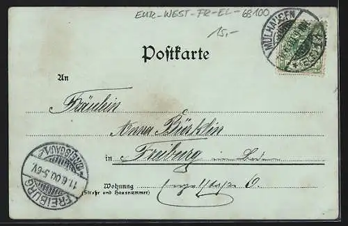 Lithographie Mülhausen, Theater, Neue Post, Bollwerk