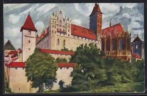 Künstler-AK Marienburg-Malbork, Burgansicht