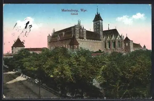 AK Marienburg / Malbork, Blick zum Schloss
