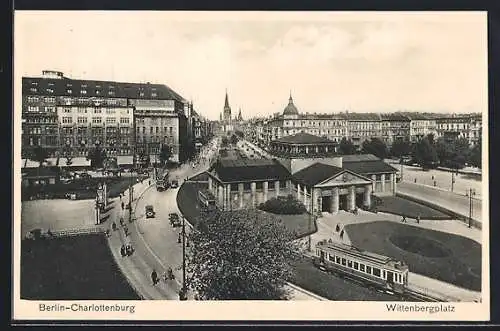 AK Berlin-Schöneberg, Blick auf Wittenbergplatz, Strassenbahn
