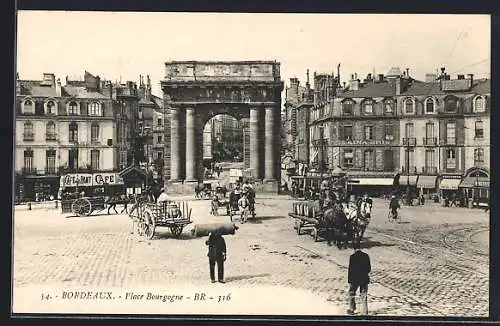AK Bordeaux, Place Bourgogne, Café du Pont